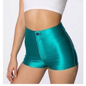 American Apparel Disco Shorts Mermaid Green size M